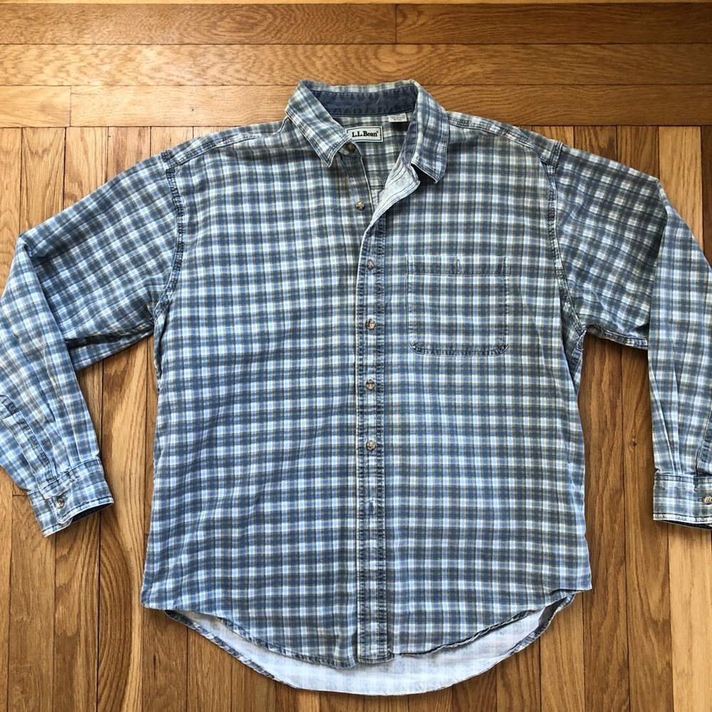 Vintage LL Bean Plaid Long Sleeve Shirt